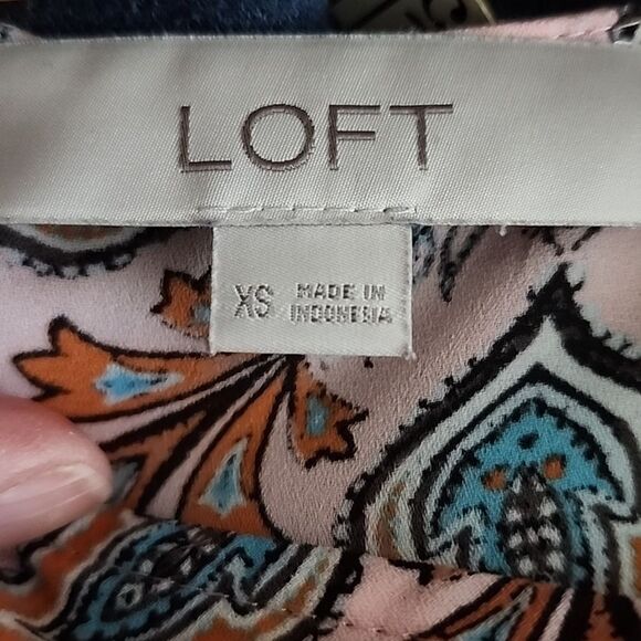 Pink LOFT Kaleidoscope Tiered Bell Cuff Top size xs - Picture 4 of 4